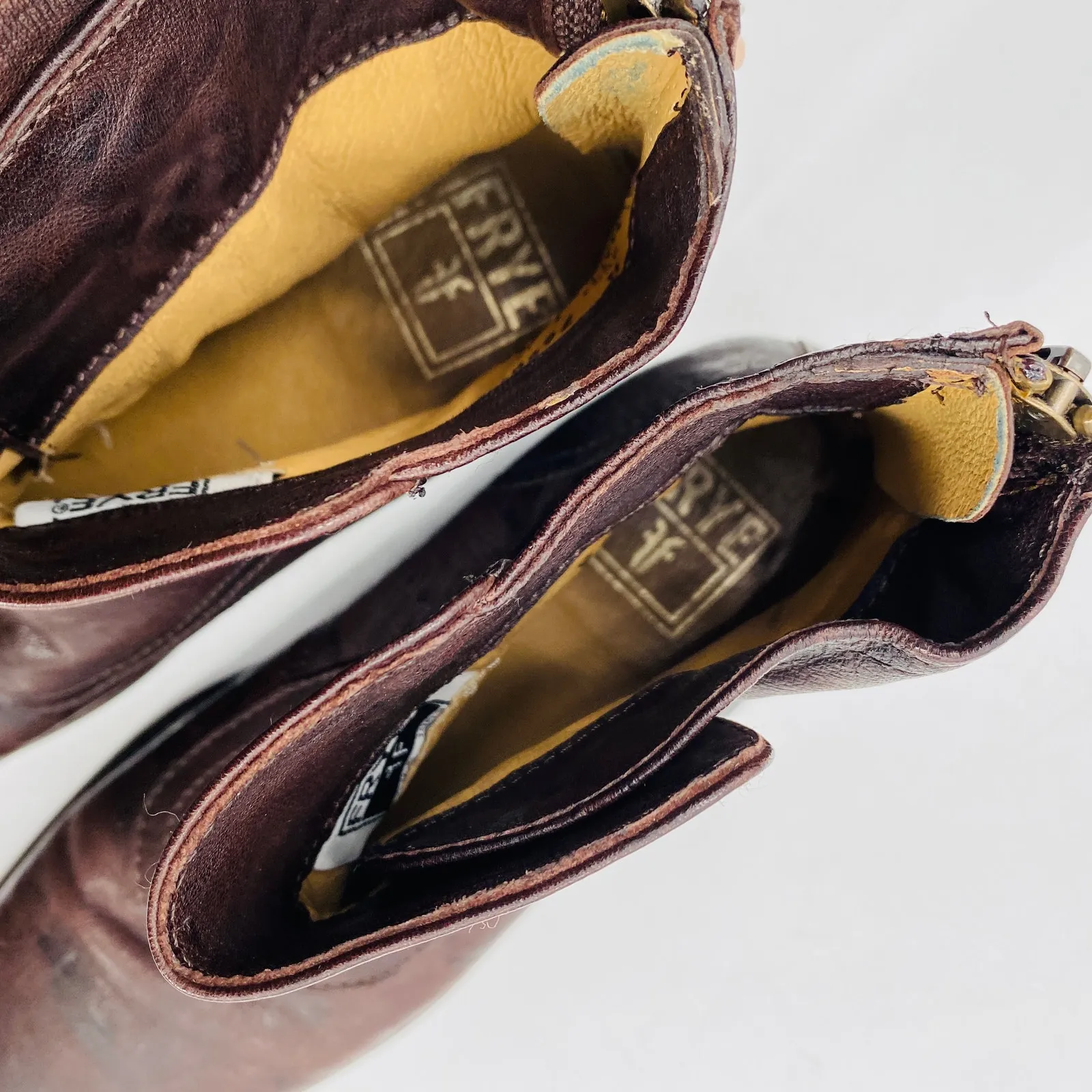 Frye Womens Phillip Military Zip Boot Dark Brown Leather Size 37 Heritage Preppy - Image 8