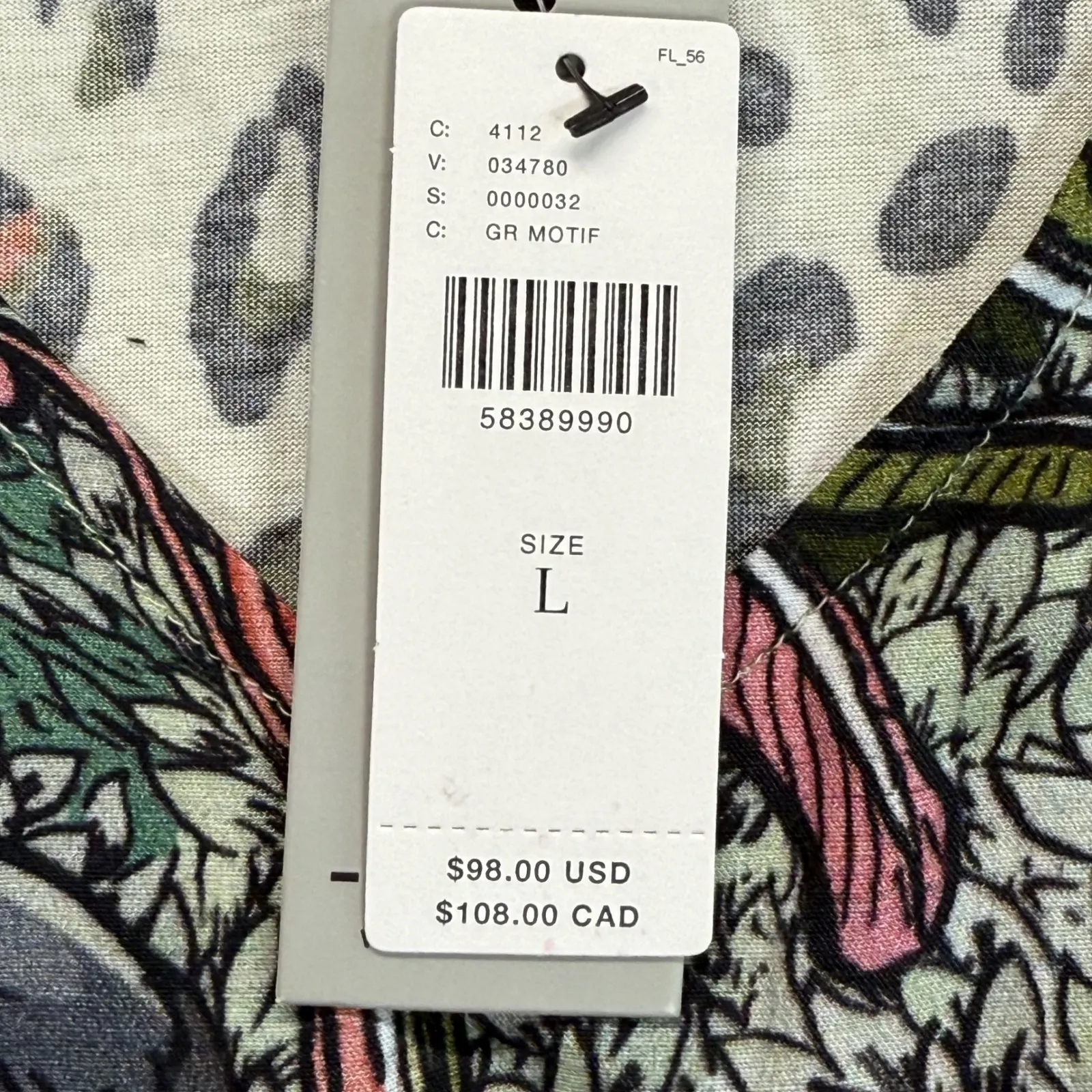 Blank London Animal Print‎ Blouse Elephant Safari Balloon Sleeve Top Large Tan - Image 6