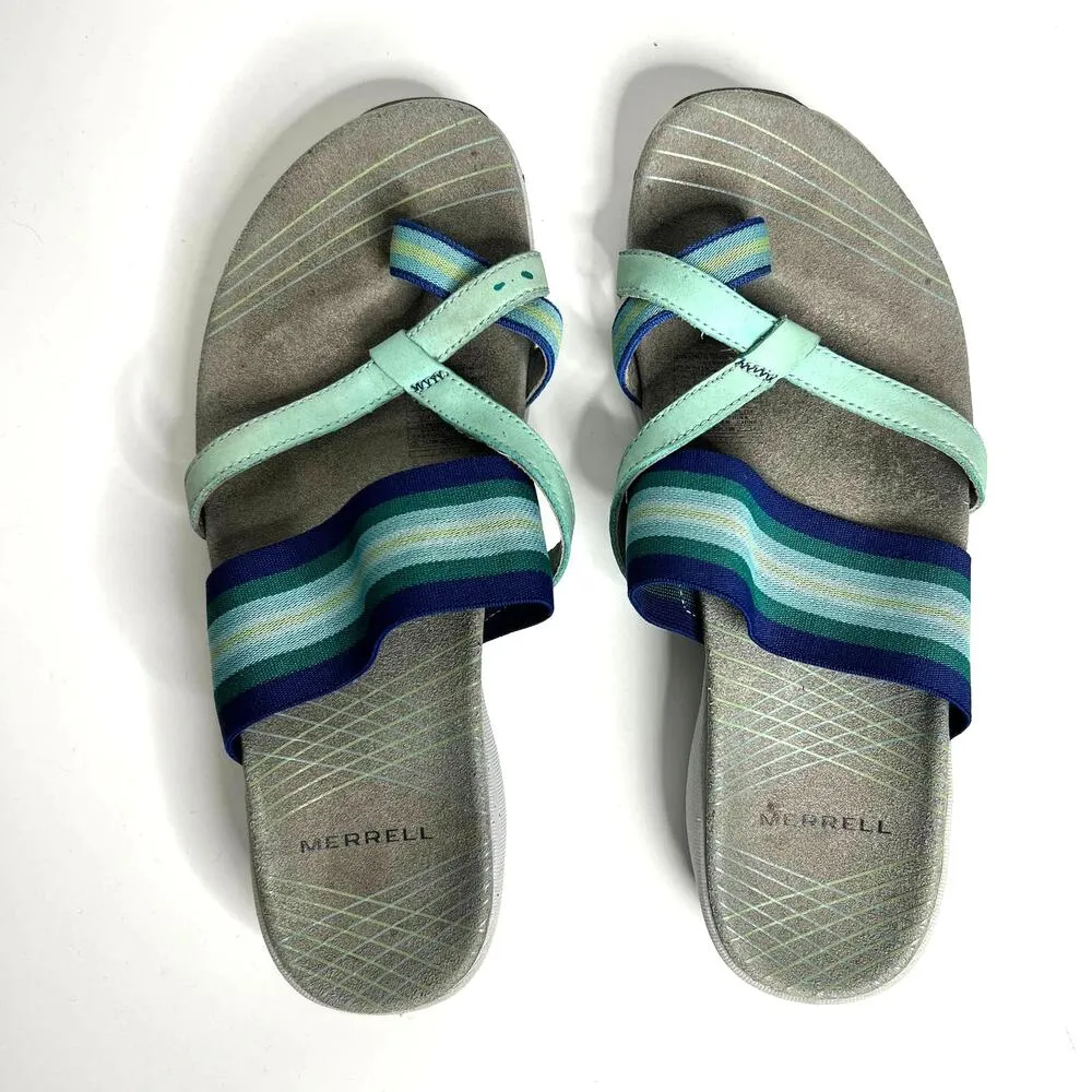 Merrell Zinna Flip Flop Slide Sandals Blue Shoe Size 8 - Image 5