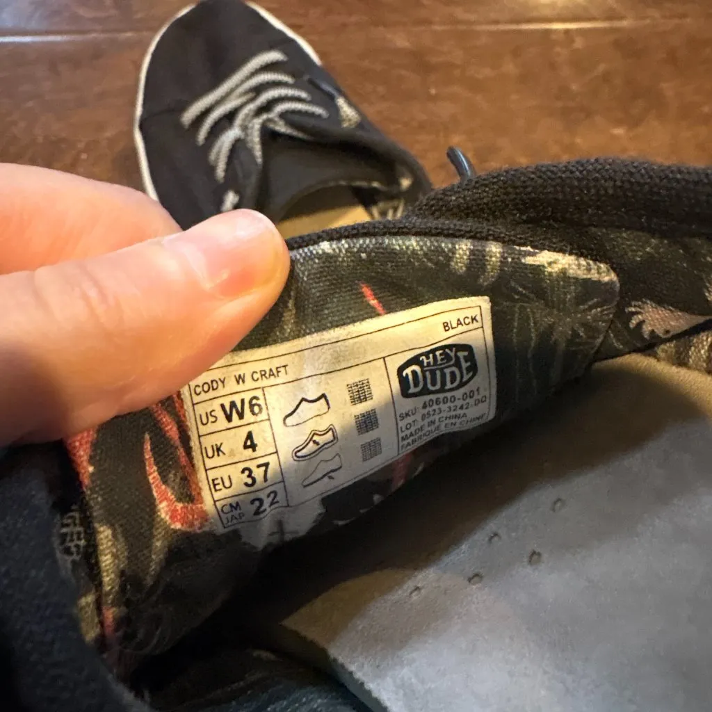 Hey Dude Cody Craft black linen back sneakers - Image 6