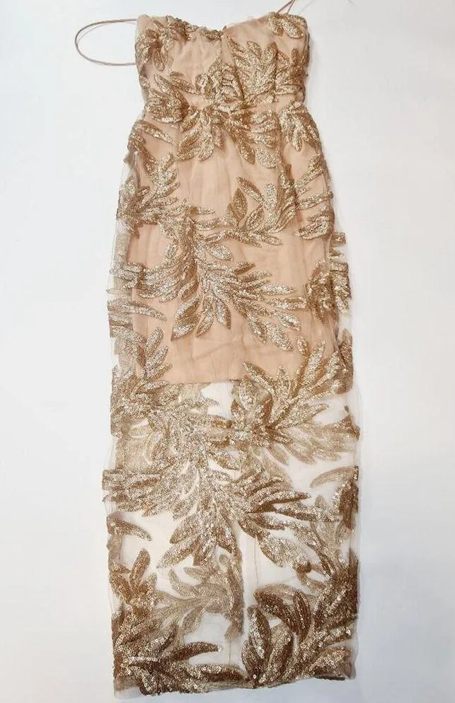 Nookie Vanity Midi Dress in Gold XS - Image 3