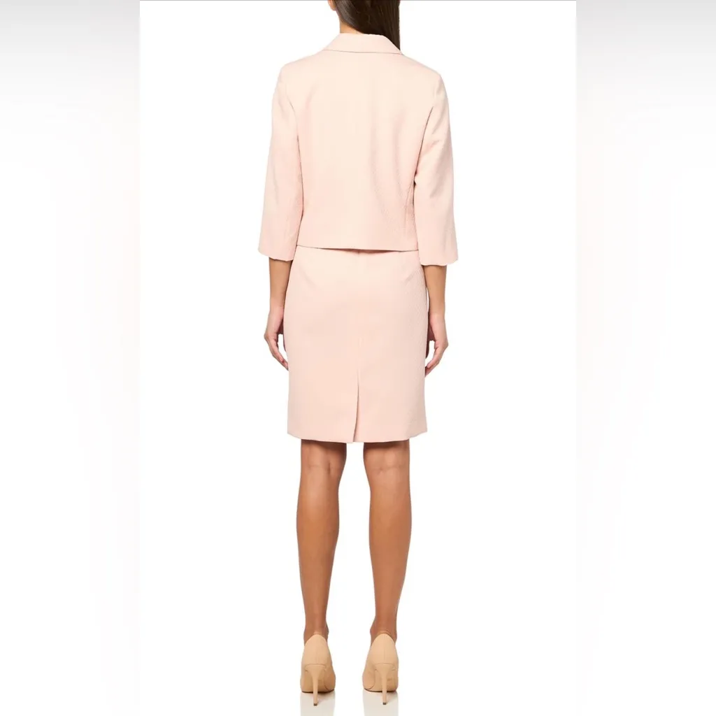 NEW Le Suit Womens Light Pink 2 Piece Set Jacket/Dress Suit 8P $110 - Image 2