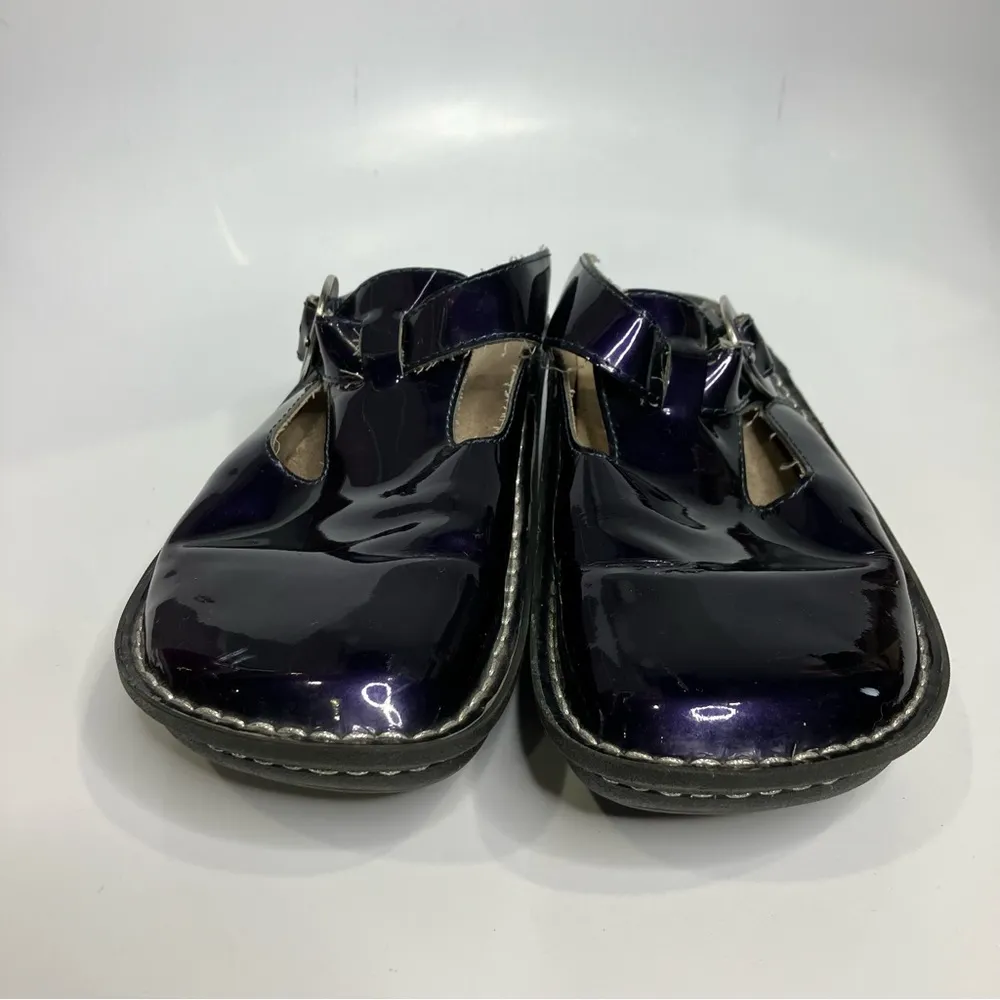 Alegria Donnadigo purple patent leather mules slip‎ on shoes women’s size 37 - Image 3