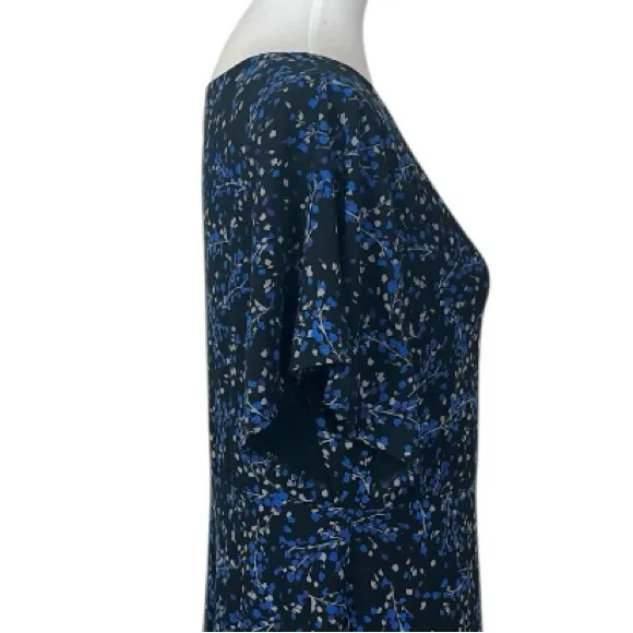 J.Jill Dress Wearever Short Sleeves Black Blue Floral Jersey Knit Women’s Size M Size M - Image 7