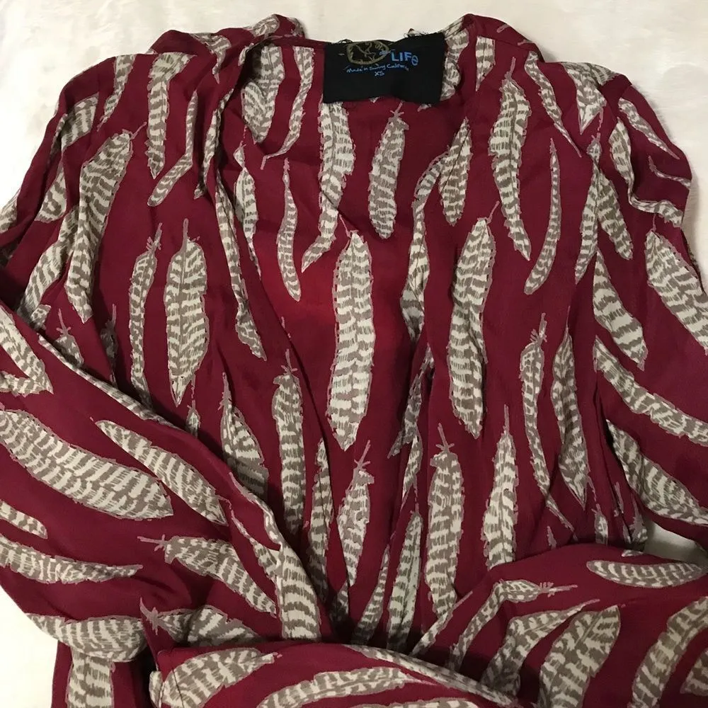 BLUE LIFE BOHO SLEEVE ROMPER‎ IN BORDEAUX - Image 5