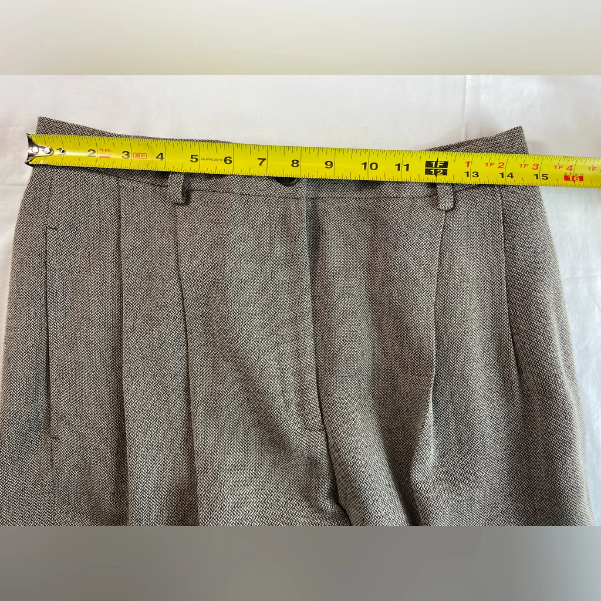 Anne Klein II Womans Suit Vintage Jacket SZ 14 Pants‎ SZ 12 Brown - Image 11