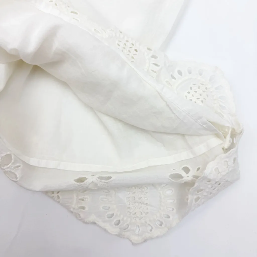 Natural Life Smocked Cotton Eyelet Midi Dress White Boho Bohemian Cottagecore - Image 12