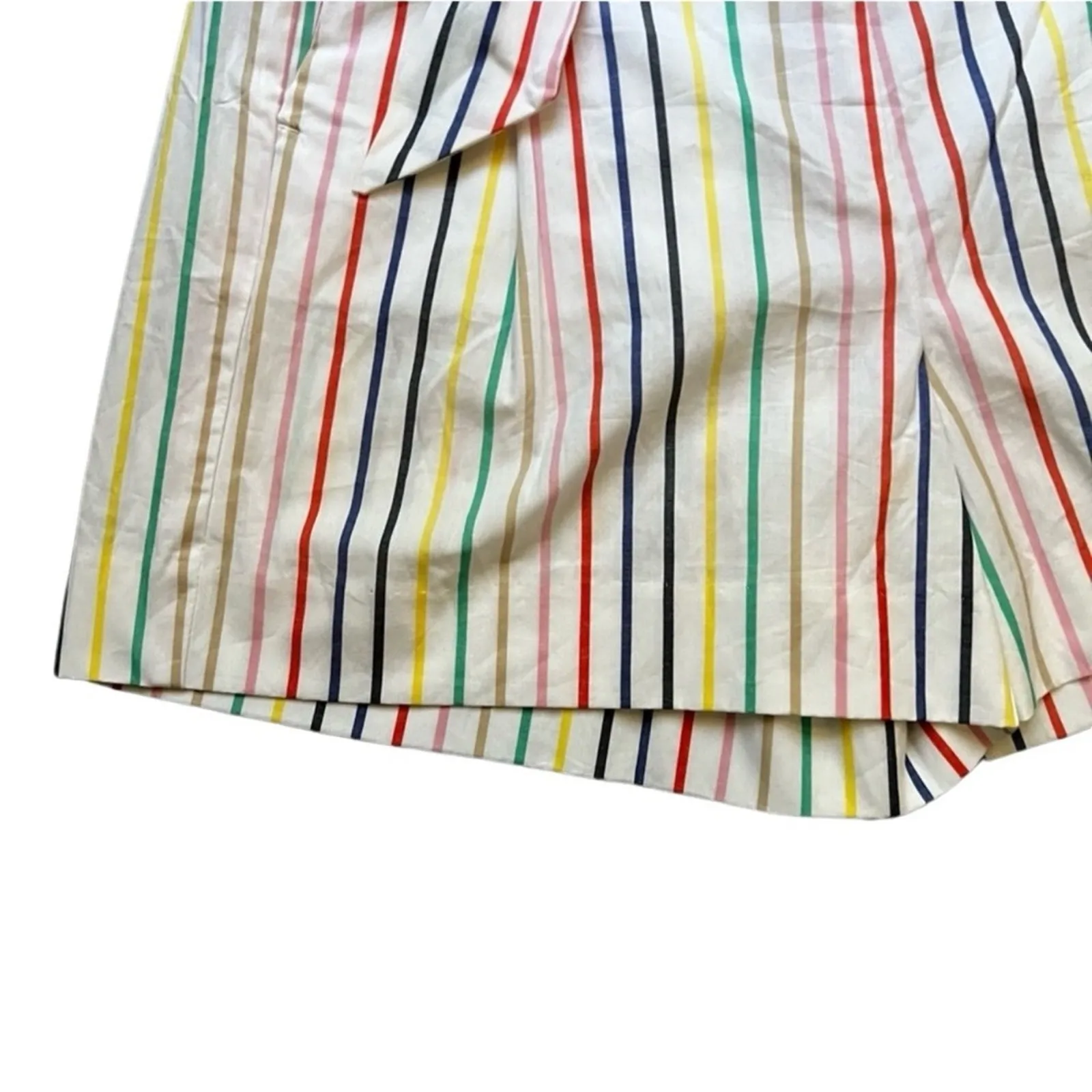 J CREW Striped tie-waist short stretch cotton poplin Size 0 New w/ Tag MSRP $60 - Image 11