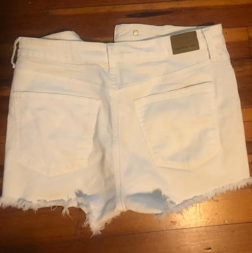 White Distressed Shorts - Image 2