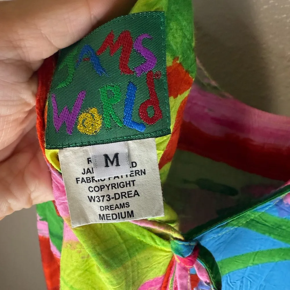 Jams World Floral Medium Sleeveless Dress Watercolor Dreams Made in Hawaii - Image 3