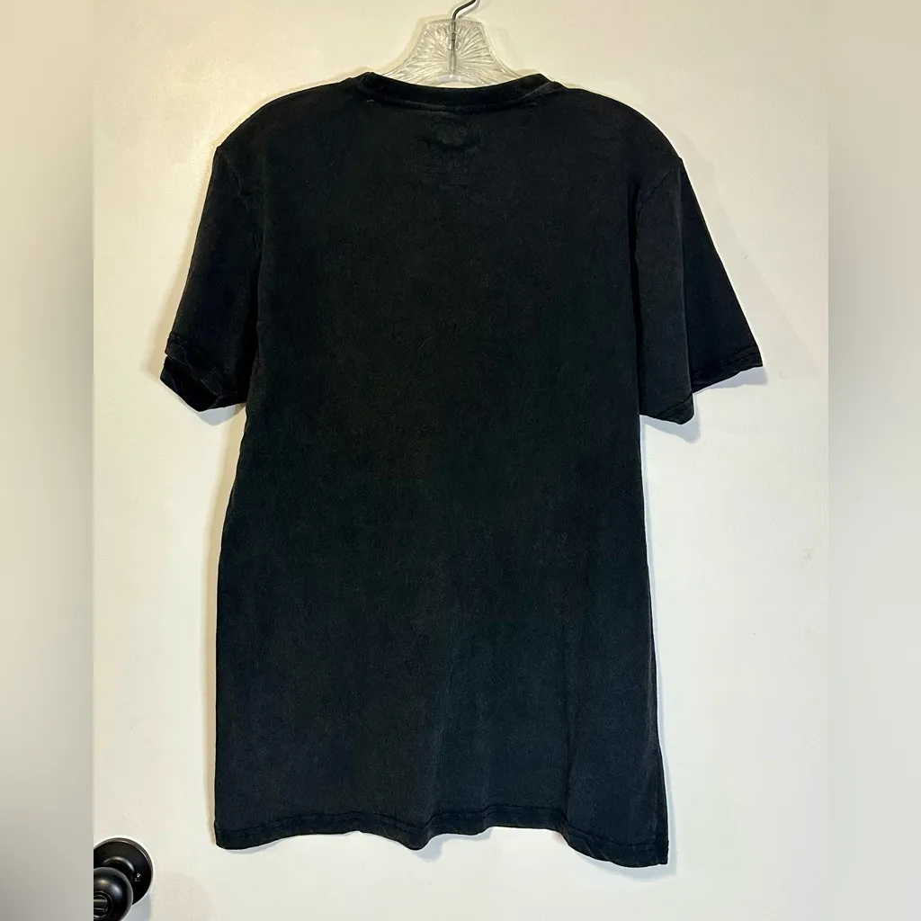 AC/DC Black Graphic Glitter‎ T-shirt Rock Band Groupie Cotton Music Size Small - Image 2