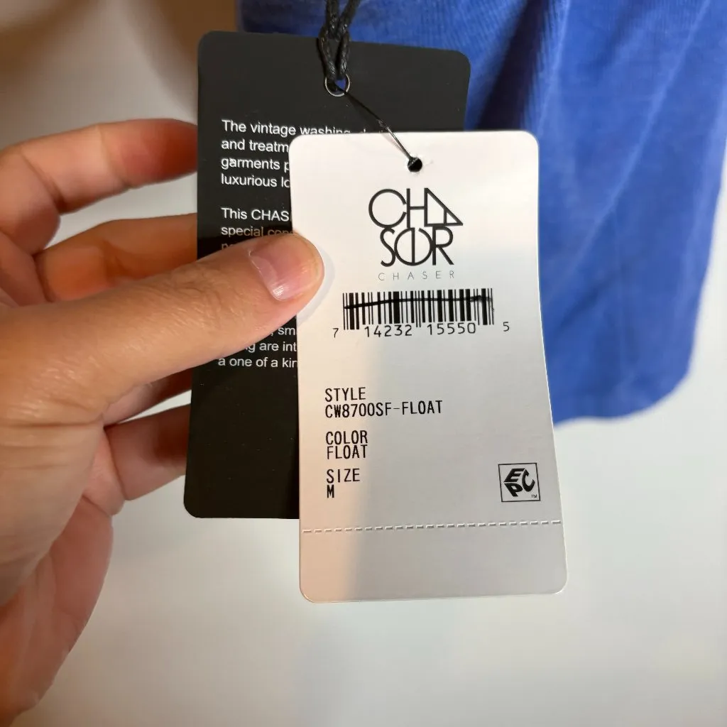 NWT Chaser T Back Cami in Float ribbed blue tank top - Image 5