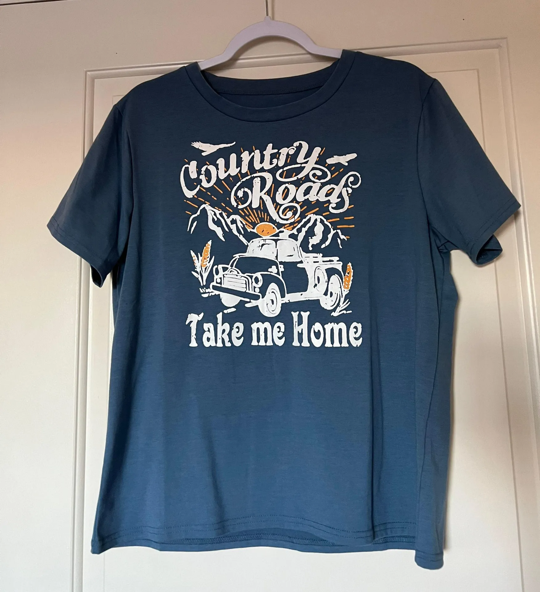 Cute Vintage Style Country T Blue Size M - Image 2