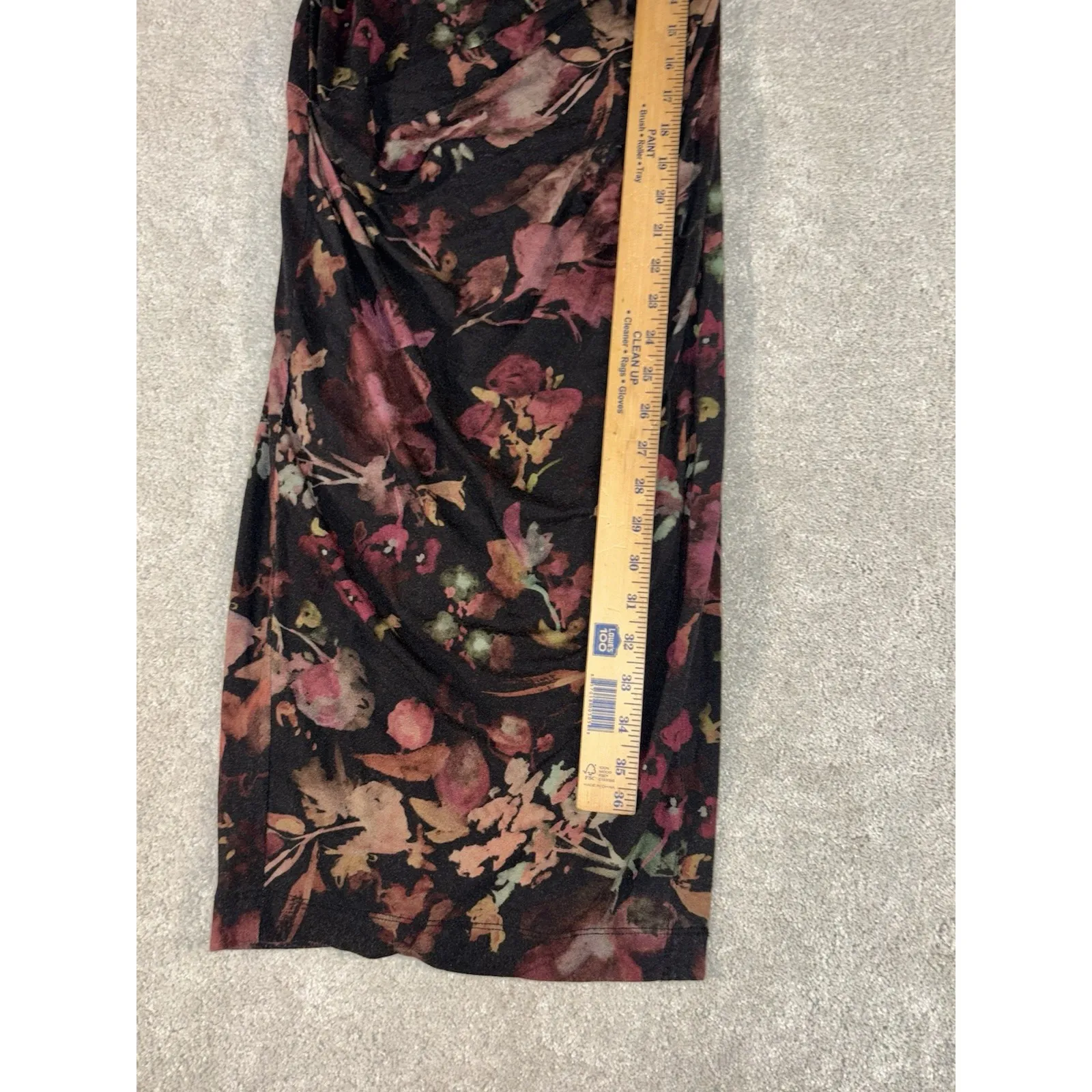 Peruvian Connection Dress Xs Floral Sheath Stretch Faux Wrap Old Money Classic - Image 12