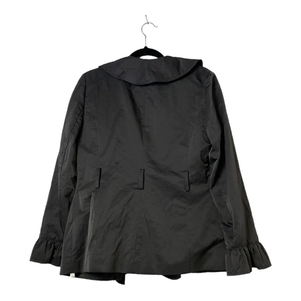 #151 DALIA COLLECTION ruffle satin jacket - Image 2