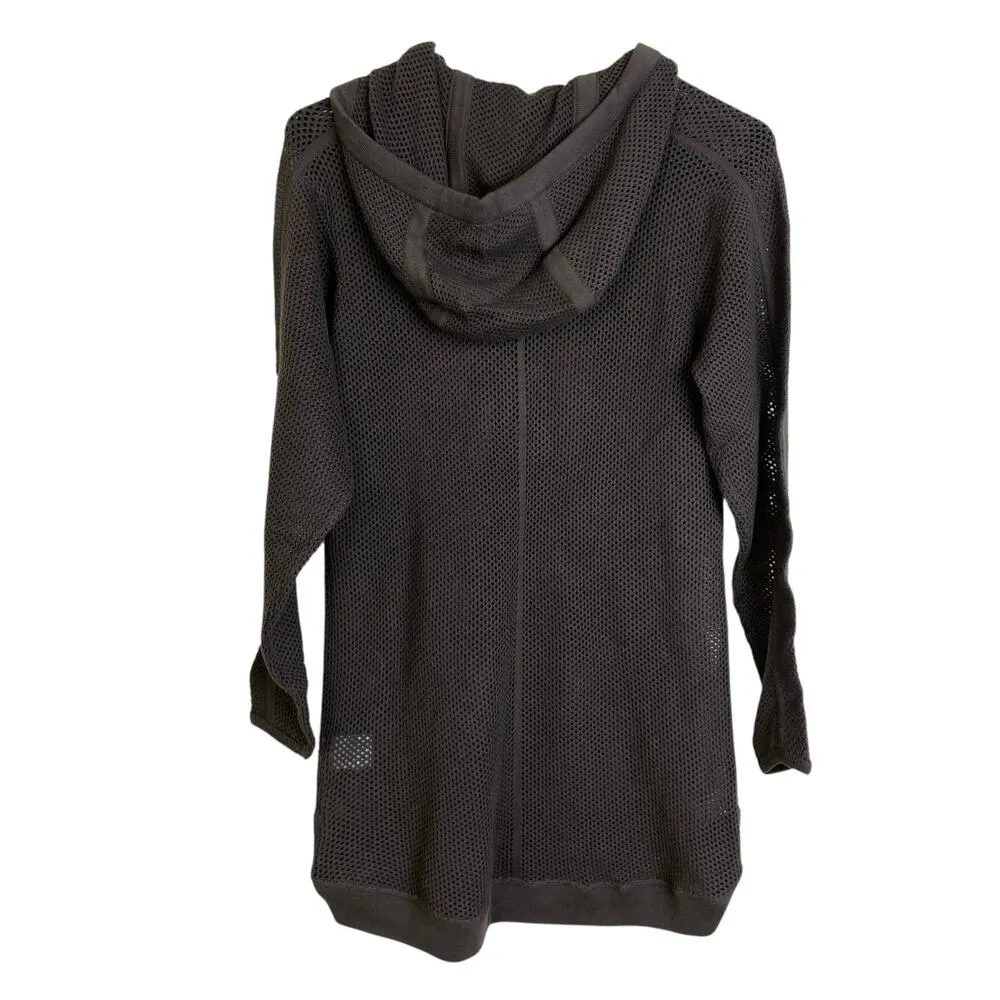 Dover Saddlery Mesh Sweater Hoodie Gray Medium Womens Pullover Equestrian NWT - Image 2