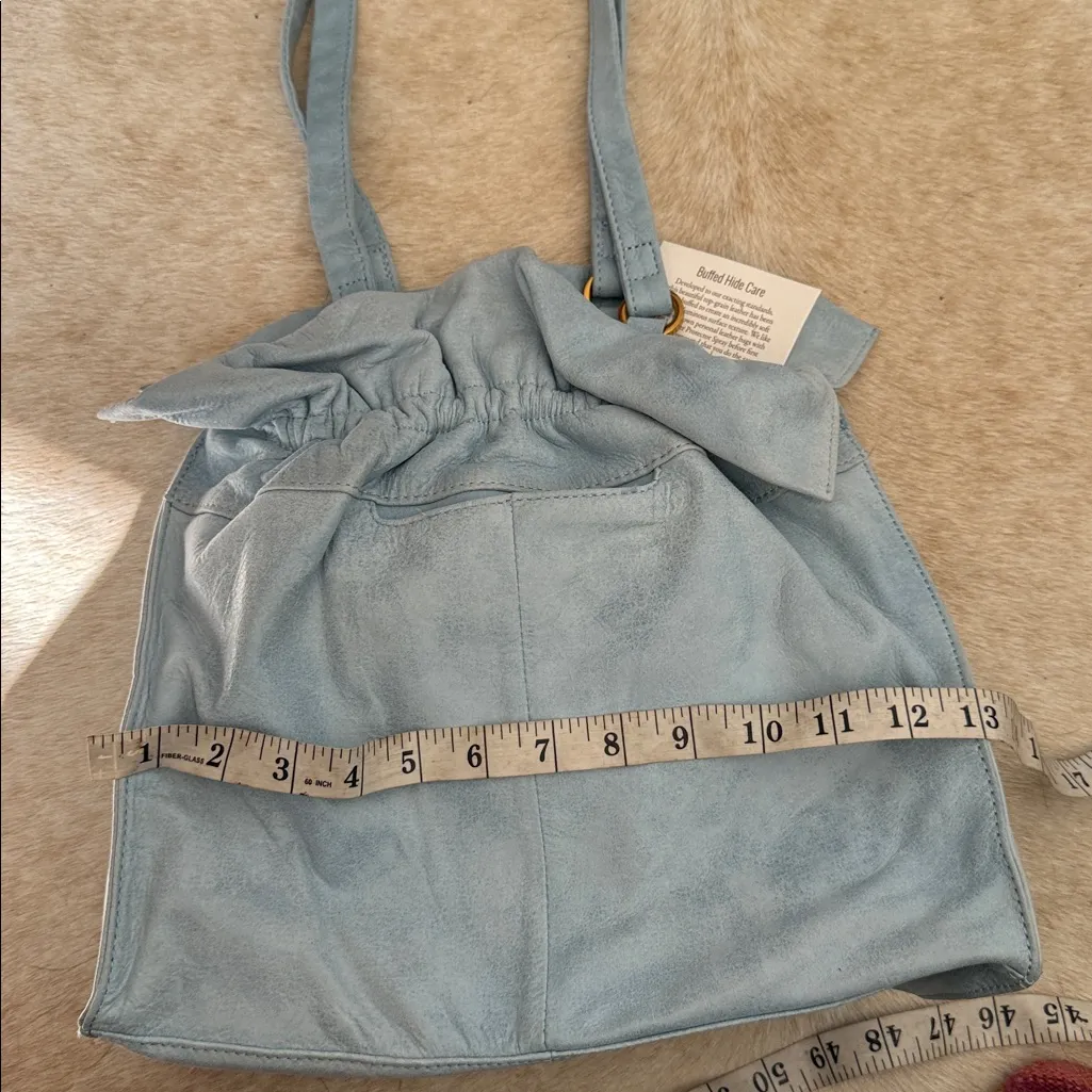 Hobo NWT BABY Blue topaz Caliber Tote Bag BUFFED HIDE LEATHER - Image 10