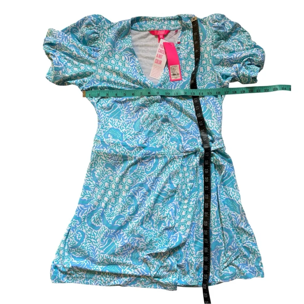 NEW Lilly Pulitzer Sailynn Mini Dress Romper Seashell Floral Short Sleeve Medium - Image 5