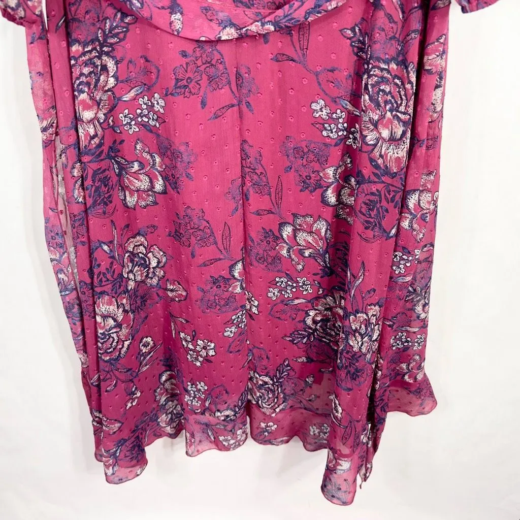 Always Indigo Plus Size 3X Dress Purple Pink Floral High Low Midi‎ Maxi Belt 349 - Image 7