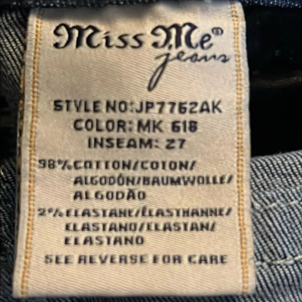 Miss Me Signature Ankle Skinny Womens Jeans Denim Embroidered SZ 27 - Image 7