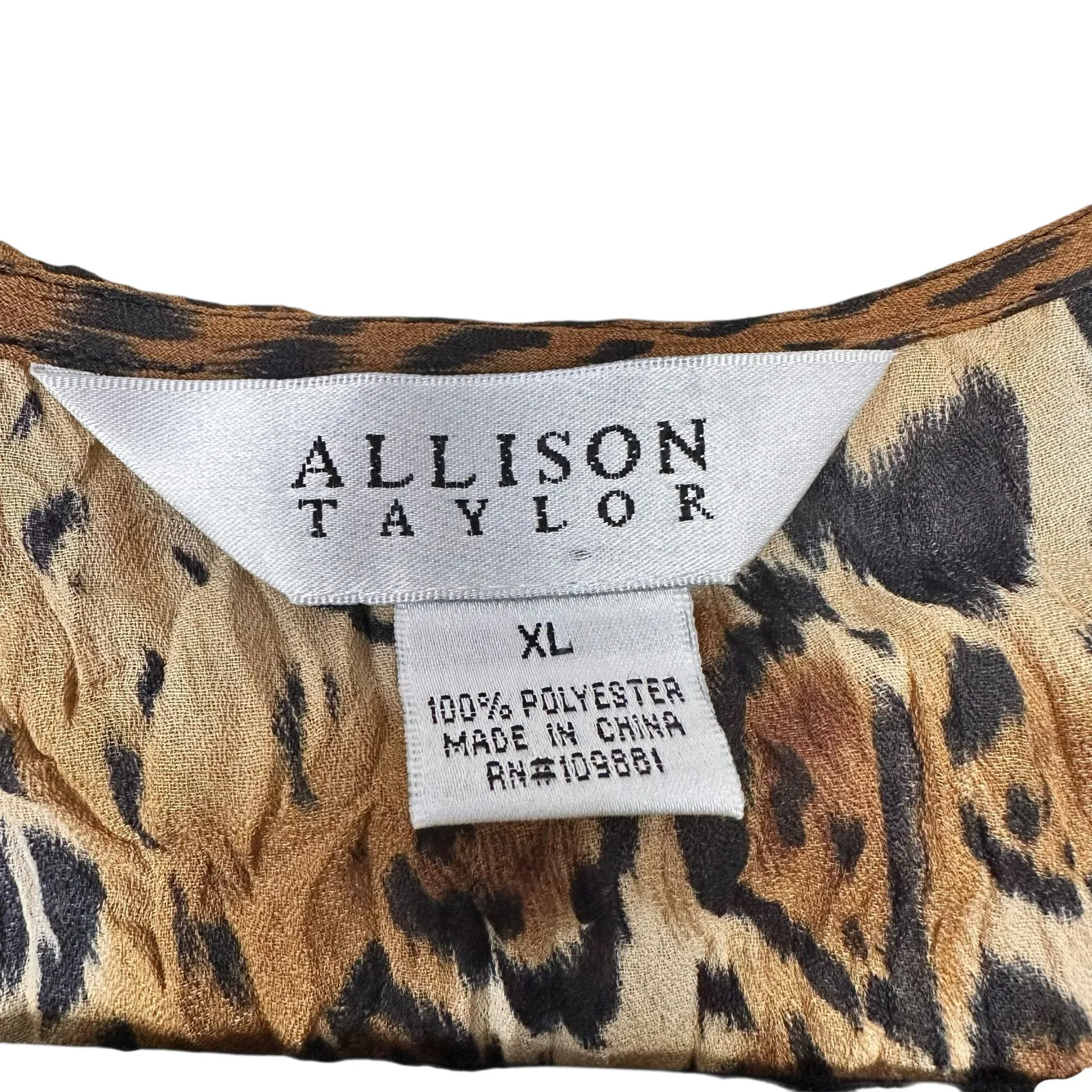 Allison Taylor Y2K 2000's Set of 2 Going Out Ruffle Tops Leopard Print Brown XL - Image 6