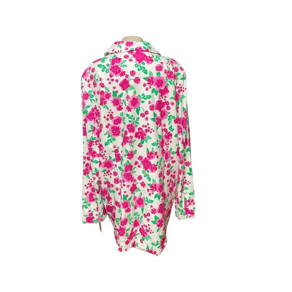 For Love‎ & Lemons Tanner Boyfriend Blazer In Pink Floral Plus Size 2X - Image 7
