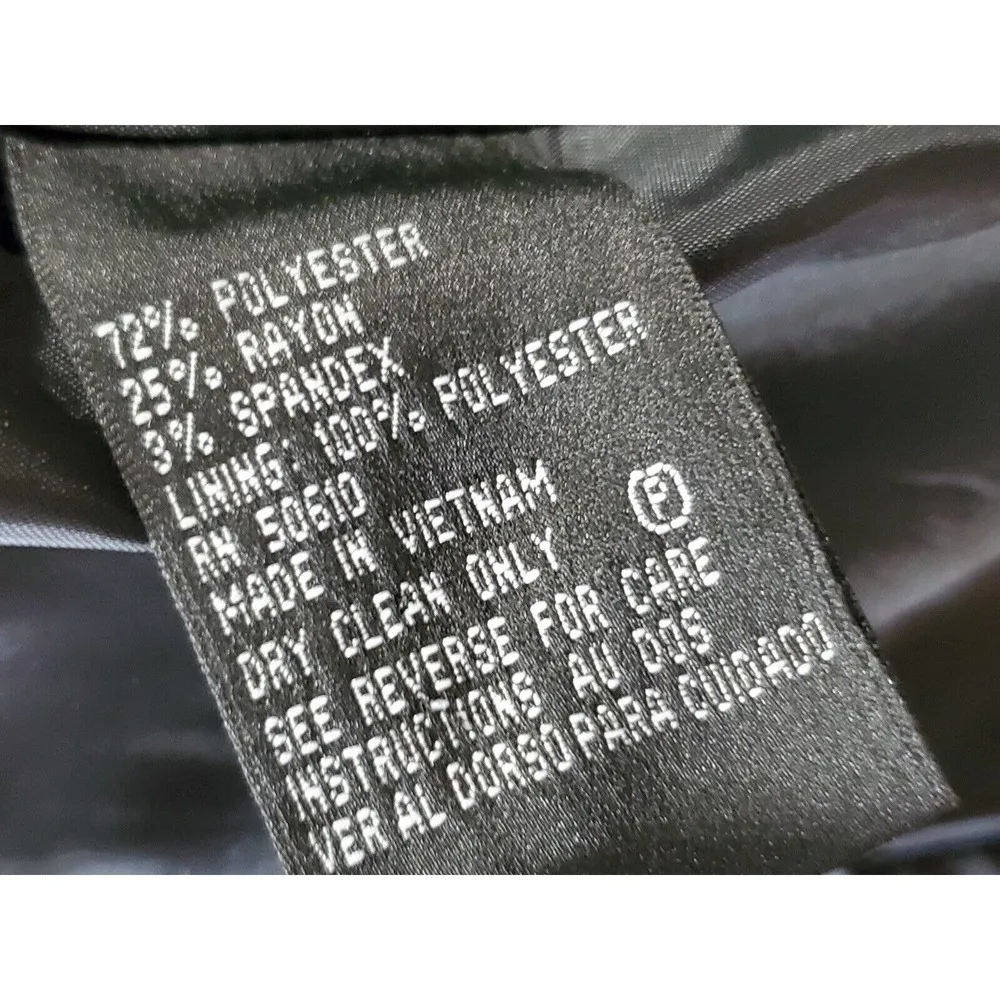 Kasper Women Black Polyester Single Breasted Blazer & Pant 2 Pc's Suit Size 10P - Image 12