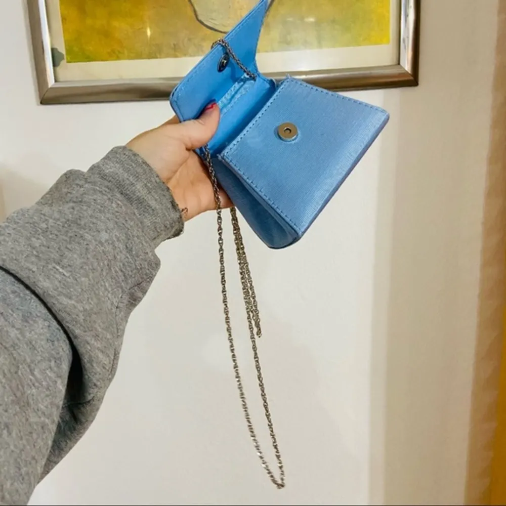 urban outfitters super mini purse handbag w/silver long crossbody chain strap - Image 2