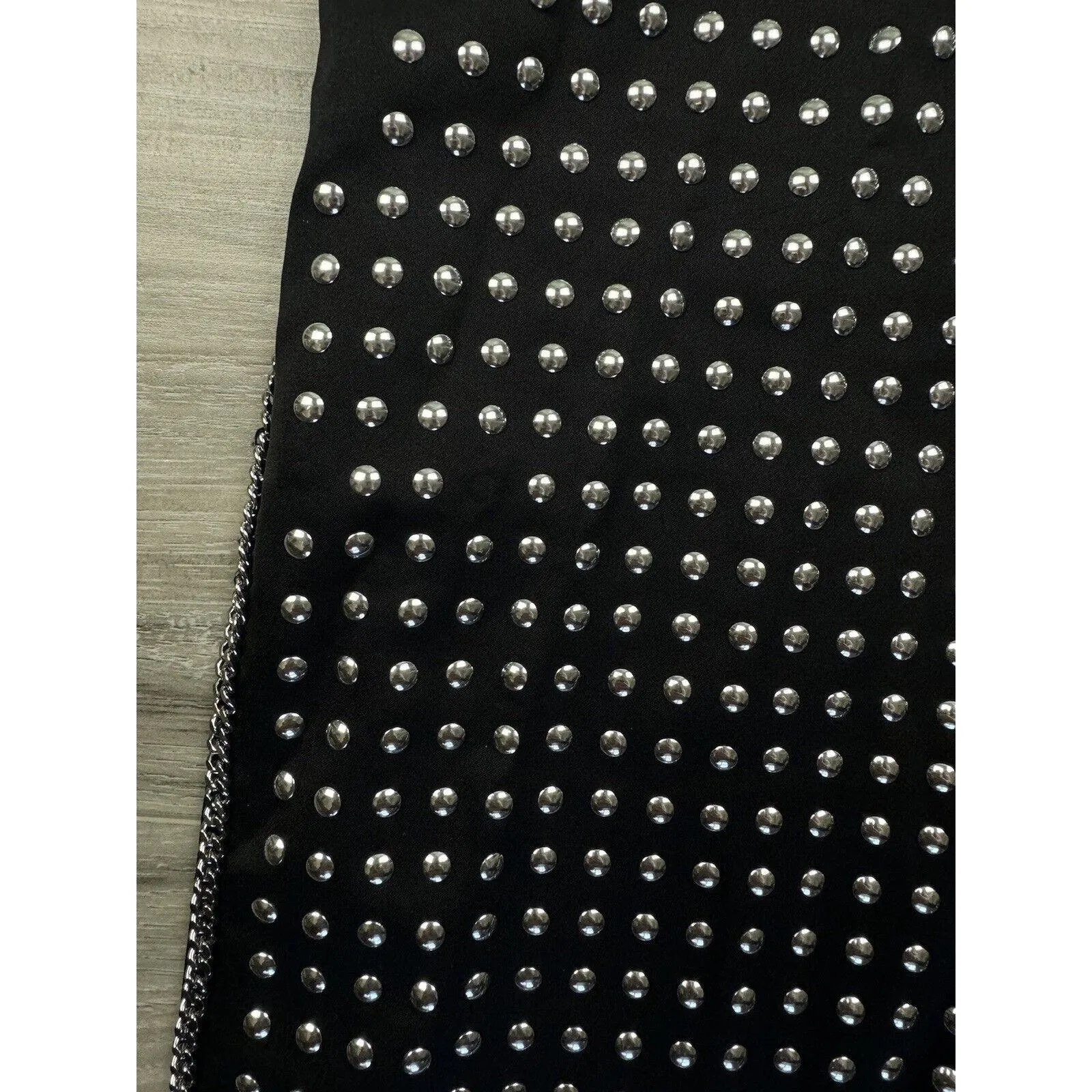 NBD Revolve Do‎ Not Disturb Gown Dress In Black Studded Cut Out Slit NWT Sz XXS - Image 6