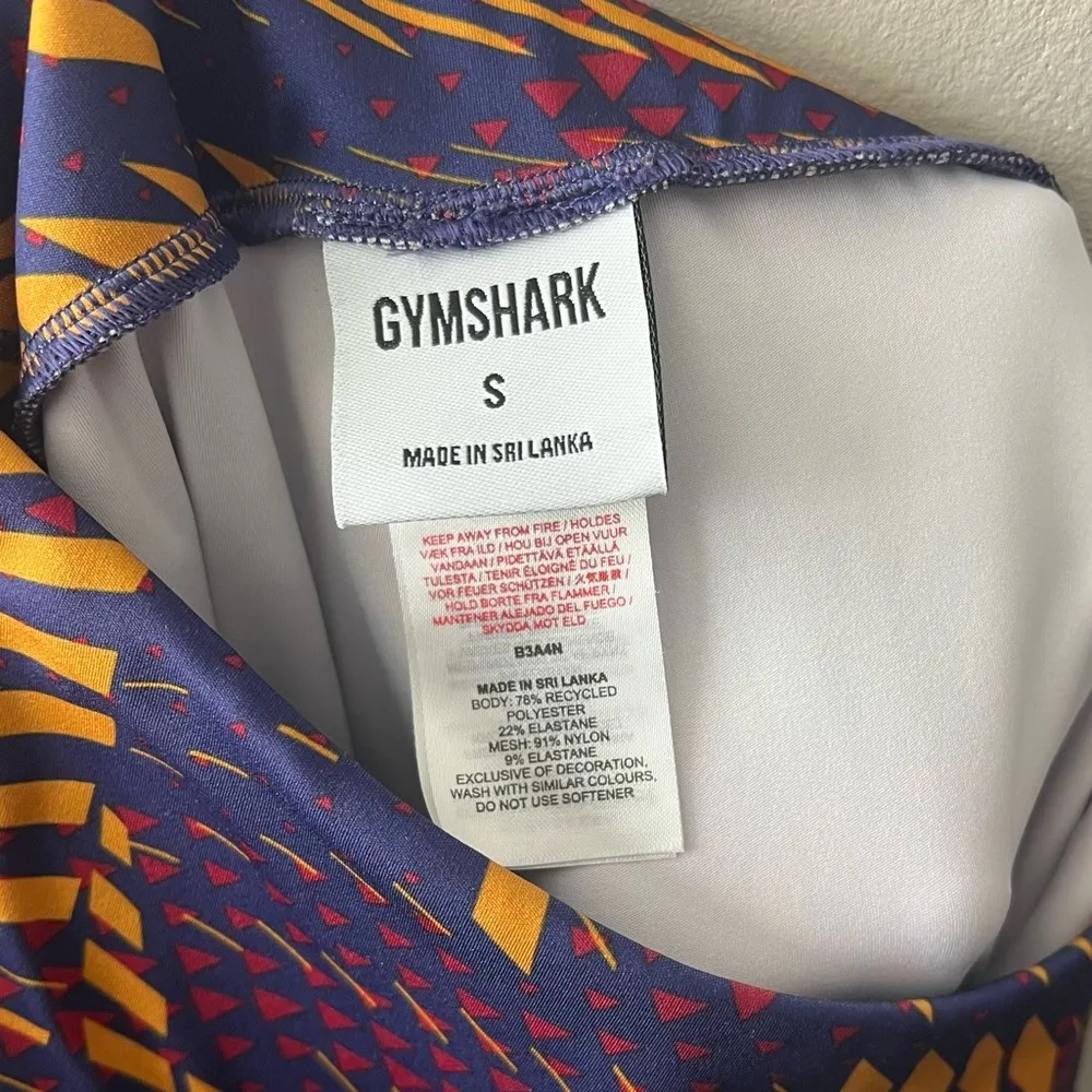 Gymshark Multi Color Geometric Sport Running Leggings Size Small - Image 7
