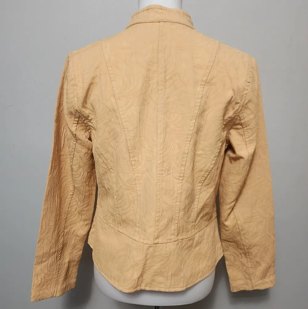 Christopher & Banks Yellow Jaquard Cotton Blend Blazer Size Small - Image 5
