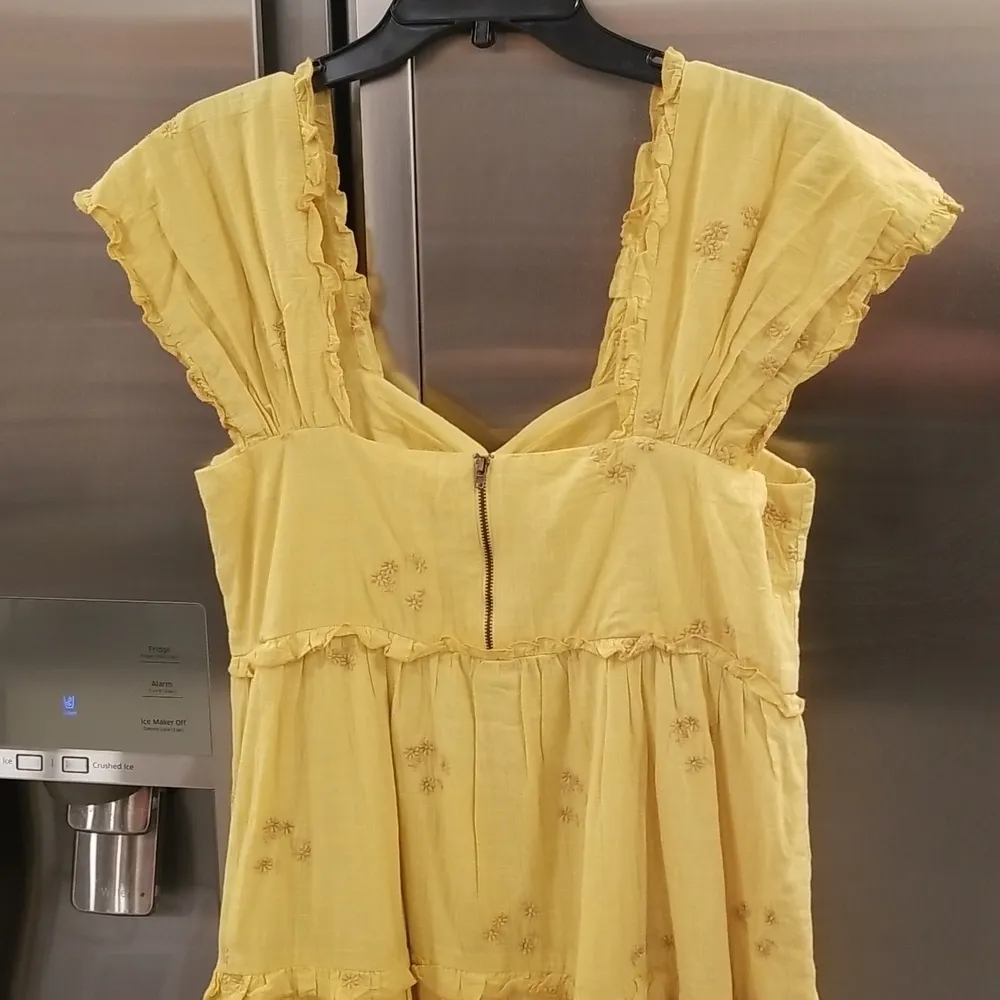 💕THE GREAT💕 The Tea Dress ~ Misted Yellow with Daisy Bouquet Embroidery L NWT - Image 9