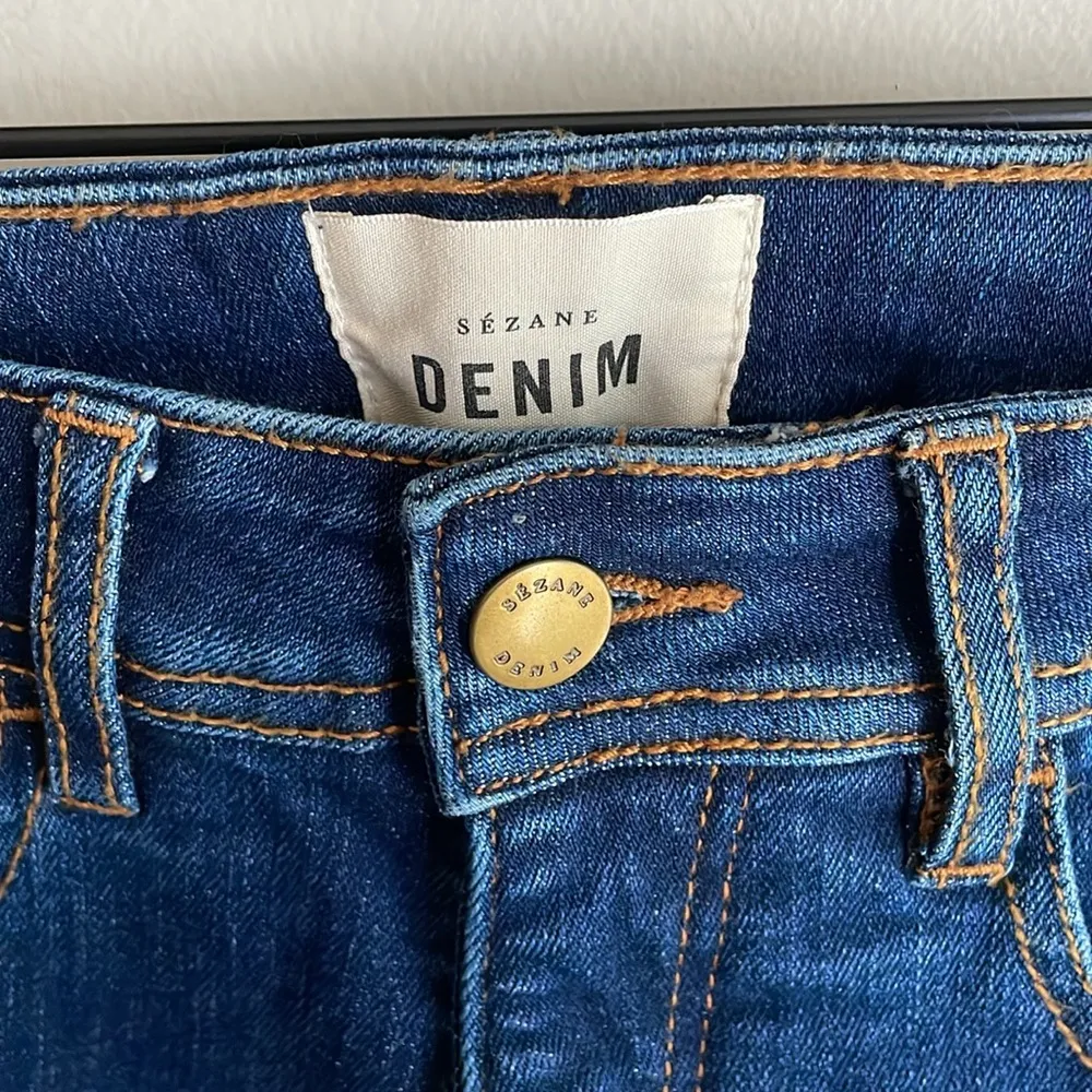 Sezane Slim Denim Blue Jeans - Image 6