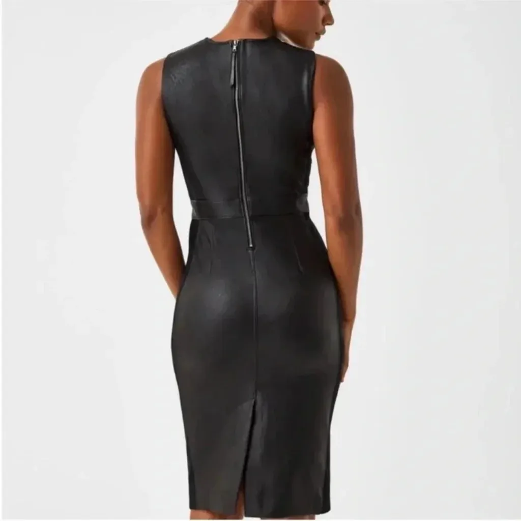 Spanx‎ Black Leather-Like Sleeveless Sheath Dress - Image 13