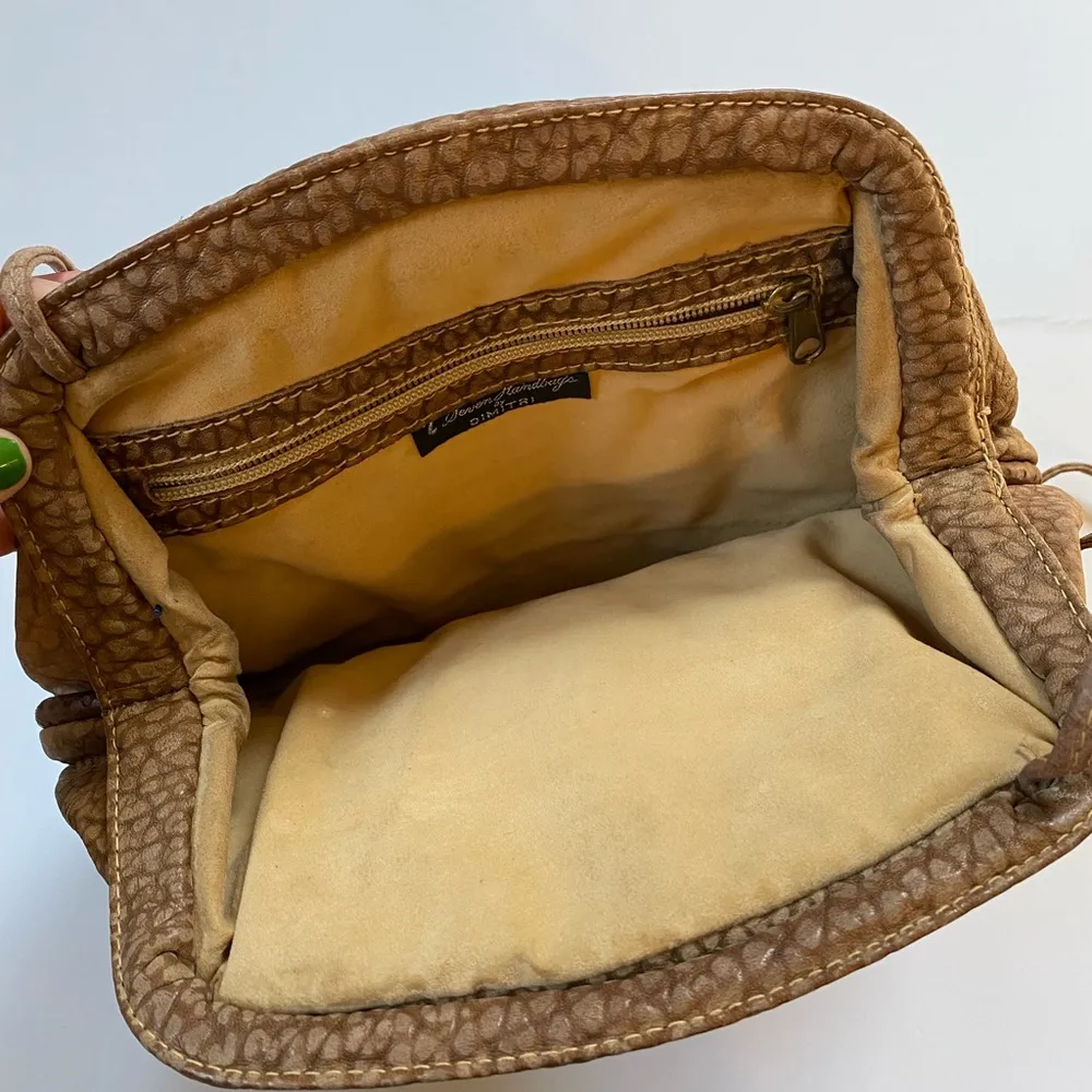 Vintage 80s 7 Seven By Demitri Brown Leather Leopard Patchwork Purse - Image 6