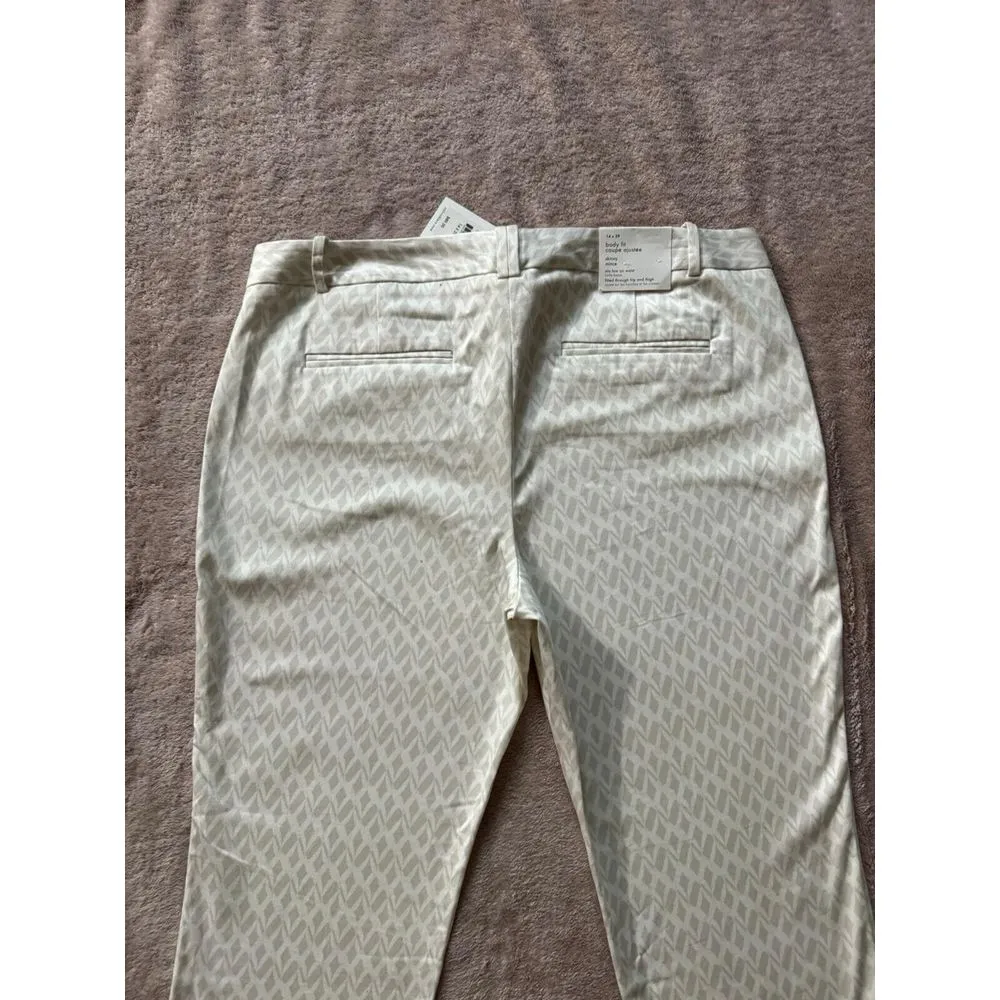 CALVIN KLEIN WHITE DIAMOND‎ PATTERN STRETCH SLIM ANKLE PANTS SIZE 14 NWT - Image 7
