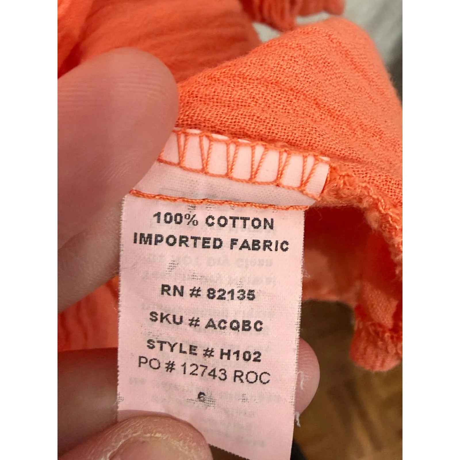 Fresh Produce Orange Cotton Gauze Button Up Hooded Tunic Shirt Women's M Beach - Image 3