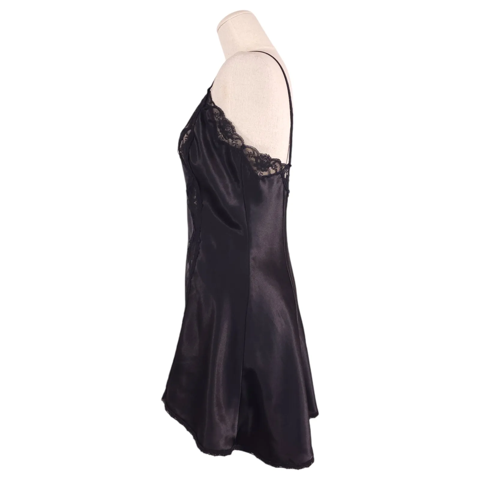 Trashy Lingerie Satin Lace Slip Black Sz Large - Image 2