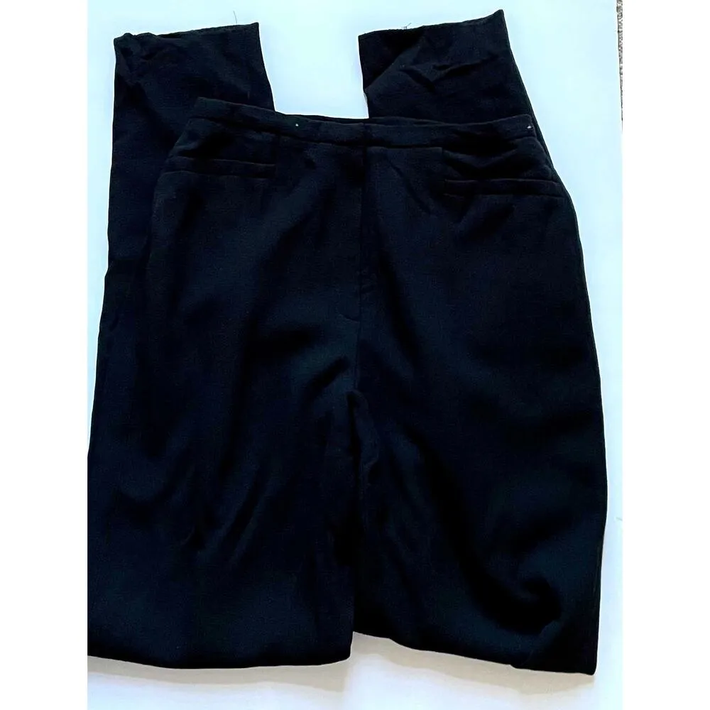 J.Crew Vintage Rayon Wool Blend Dress Pants Trousers Black Size 8 Long - Image 5
