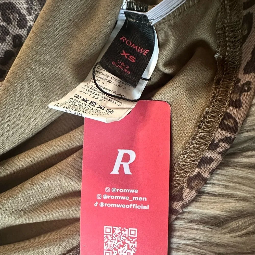 Romwe  Leopard Print Strapless Top. Size XS. NWT - Image 5