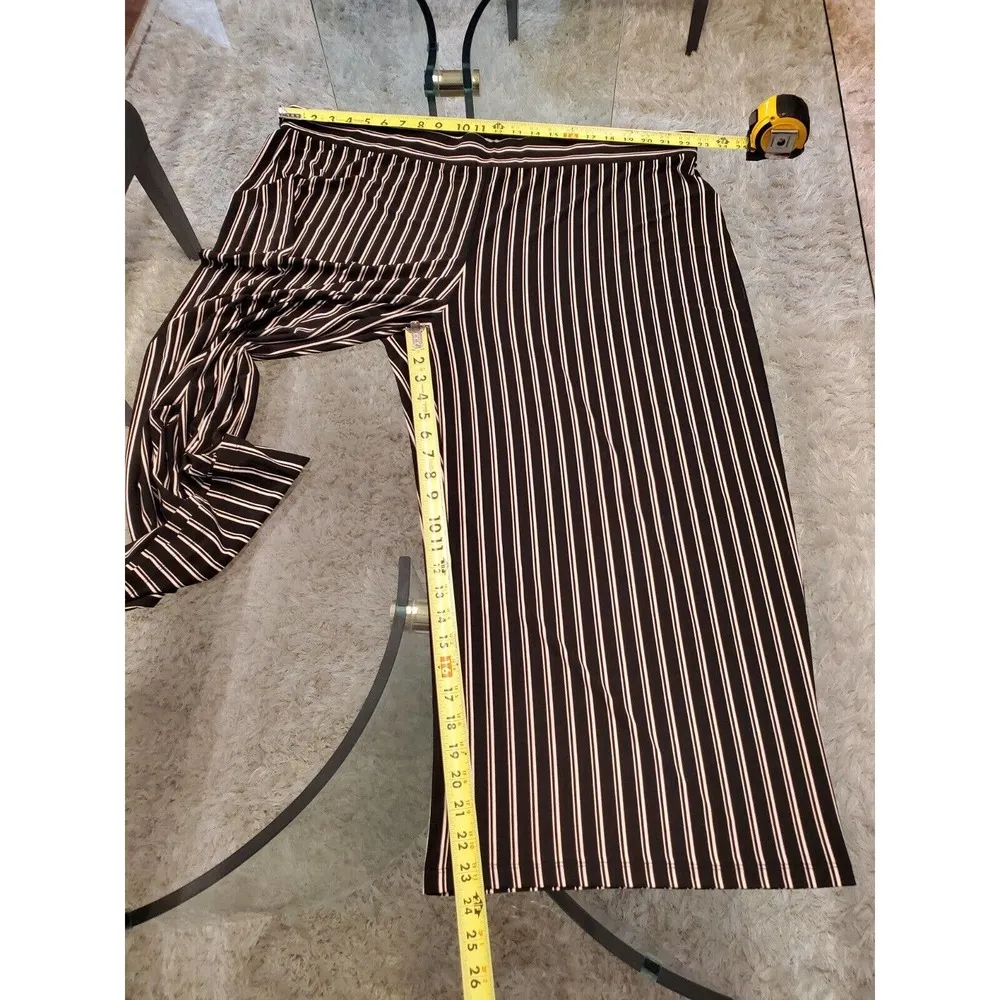 Chaps Women's Black White Polyester Straight Leg Pull On Capri Pant Size 2XL - Image 7