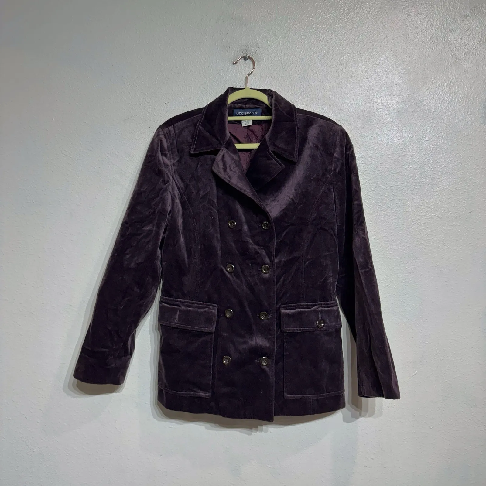 Liz Claiborne Sport Purple Vintage Double Breasted Blazer Sz M Size M - Image 2