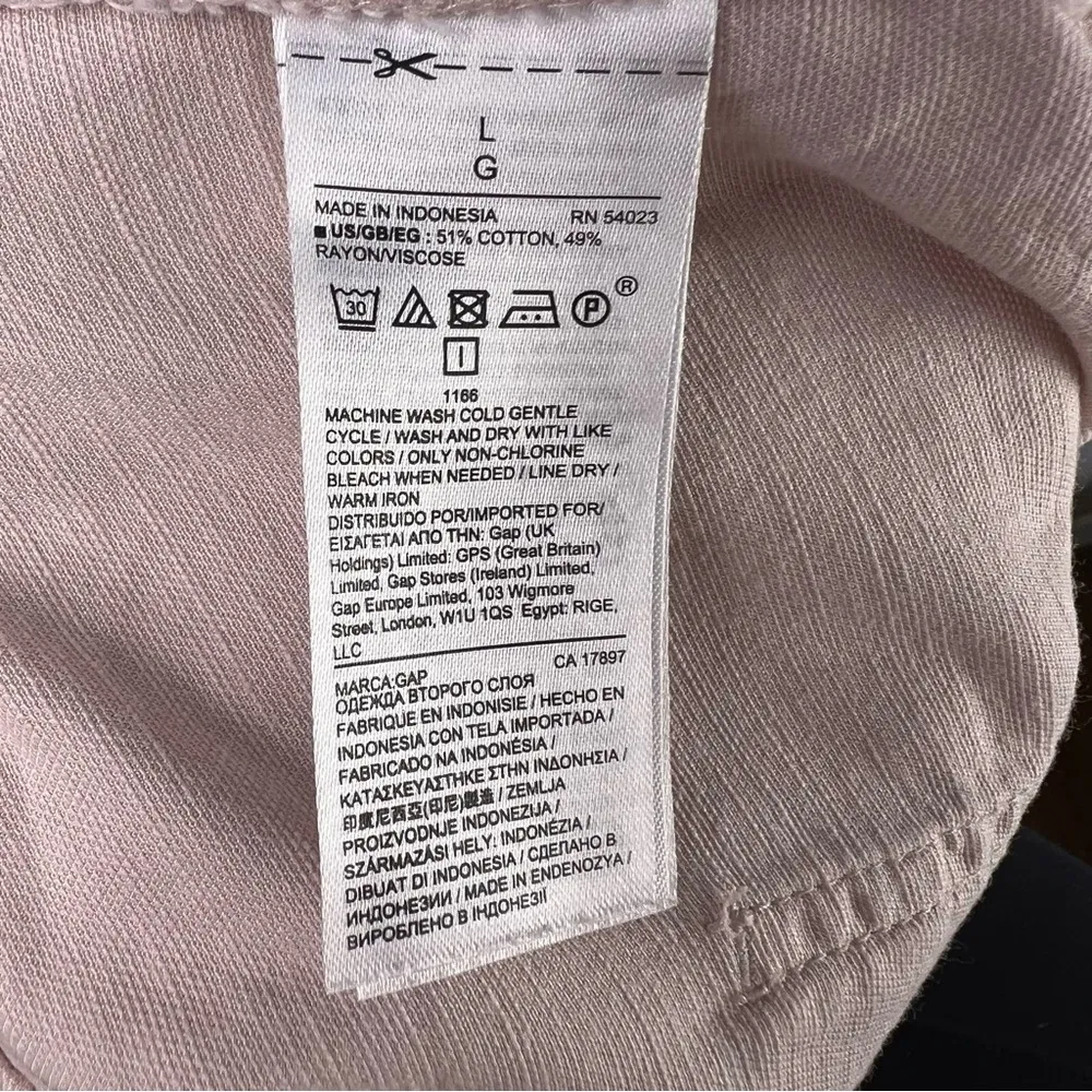 GAP Pants, Light Pink, Cotton Blend, Pull-On, Cropped, Relaxed Casual Fit - Image 10