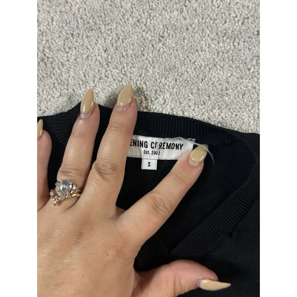 opening ceremony black short‎ sleeve crop top small - Image 2