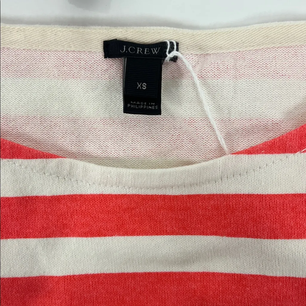 J. Crew Women’s Pink Striped Long Sleeve Shirt - 100% Cotton. Size: Xtra Small - Image 2