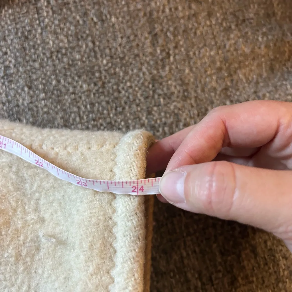 Baccarat Luxurious Cream Fabric Long Wool Coat Tan Size 12 - Image 11