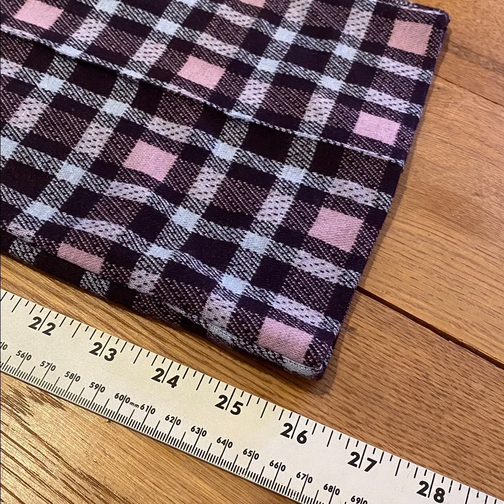 Anthropologie Maeve Plaid Cropped Flare Knit Soft Pants Purple Pink Size S - Image 4