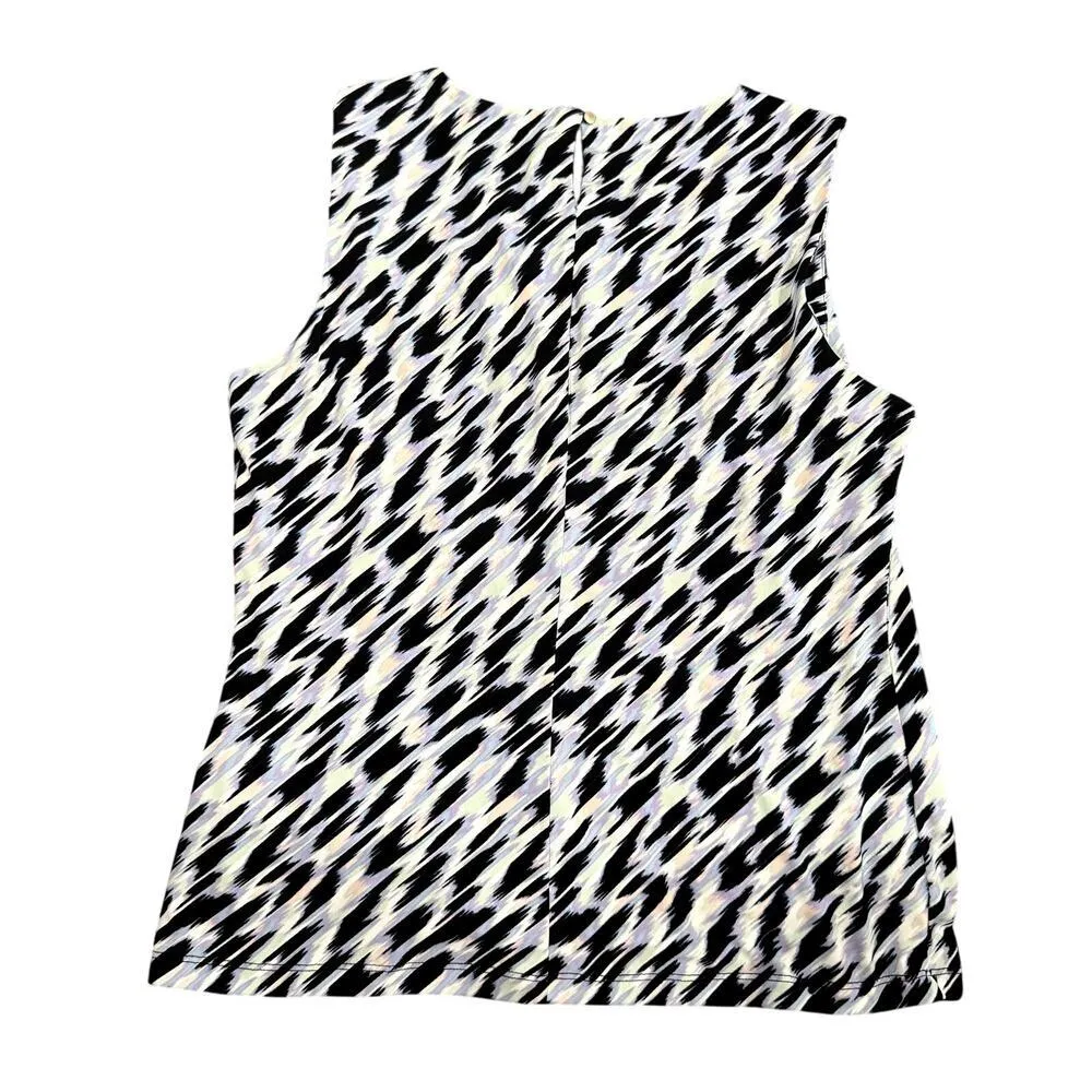 Calvin Klein Petite Abstract Sleeveless Blouse in Pastels, Size PL​​ - Image 3