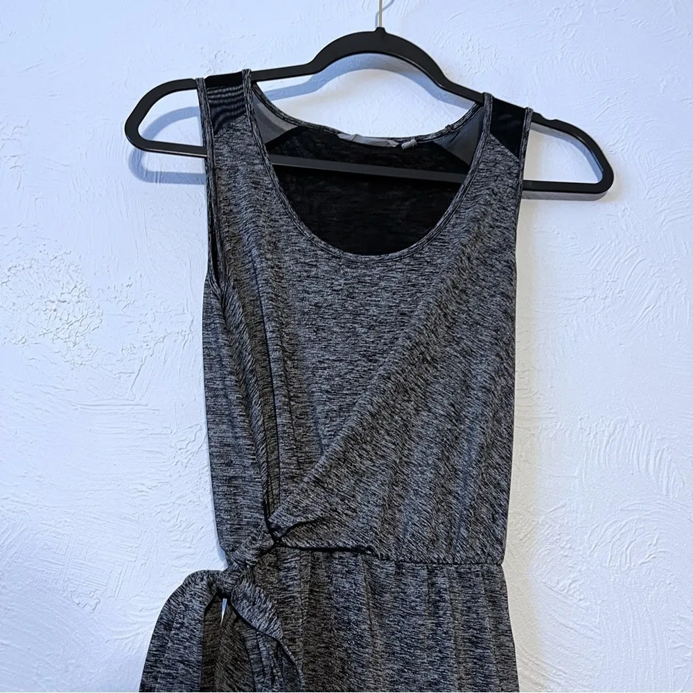 Athleta Sweet Saturday Wrap Dress Athleisure Mesh Stretch Gray Space-Dye XS - Image 5
