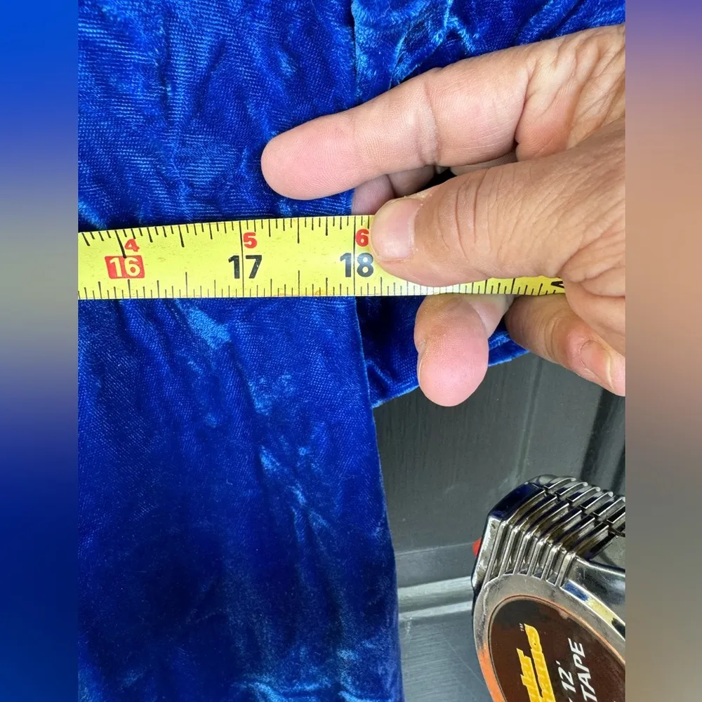 Pretty Handmade Blue Crushed Velvet Mother of the Bride Dress, Vintage - Image 5